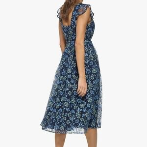kensie Womens Flutter Sleeve Embroidered Midi DressCasual Dress